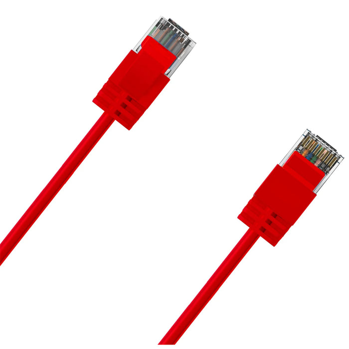 Cruxtec 0.3m Ultra Slim Cat6A Ethernet Cable - Red Color