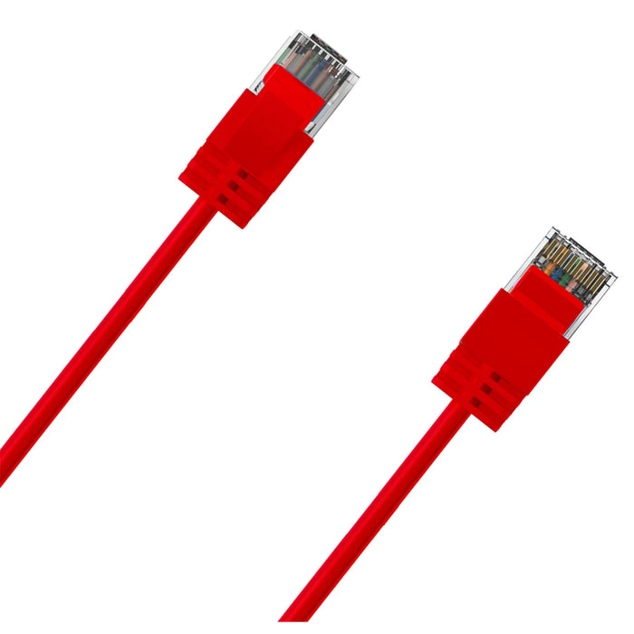 Cruxtec 0.5m Ultra Slim Cat6A Ethernet Cable - Red Color