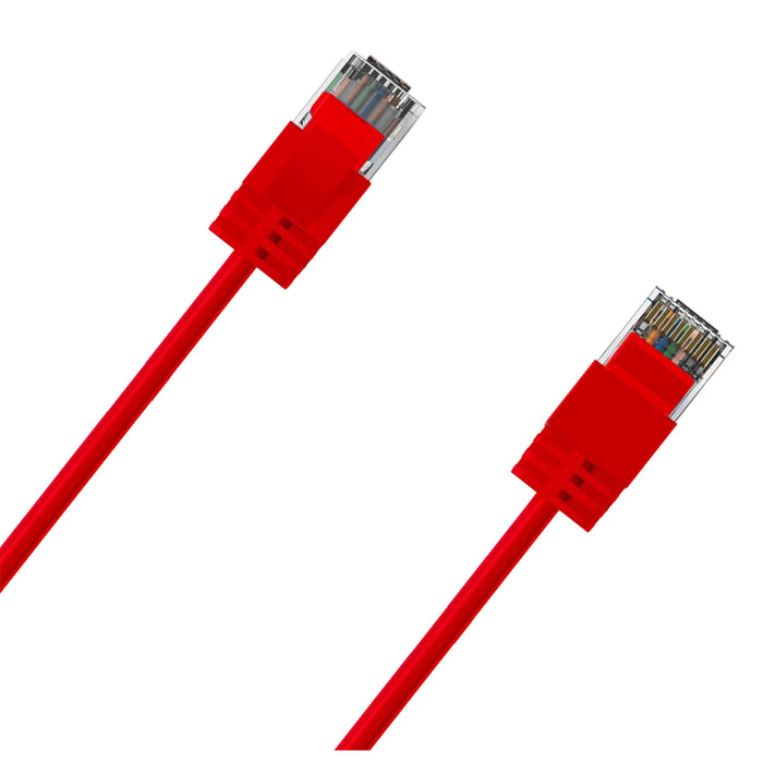 Cruxtec 1.5m Ultra Slim Cat6A Ethernet Cable - Red Color