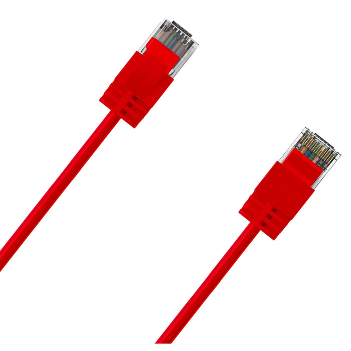 Cruxtec 2m Ultra Slim Cat6A Ethernet Cable - Red Color