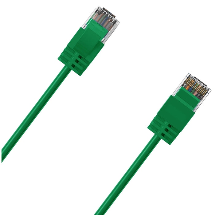 Cruxtec 0.5m Ultra Slim Cat6A Ethernet Cable - Green Color