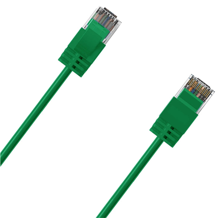 Cruxtec 1.5m Ultra Slim Cat6A Ethernet Cable - Green Color