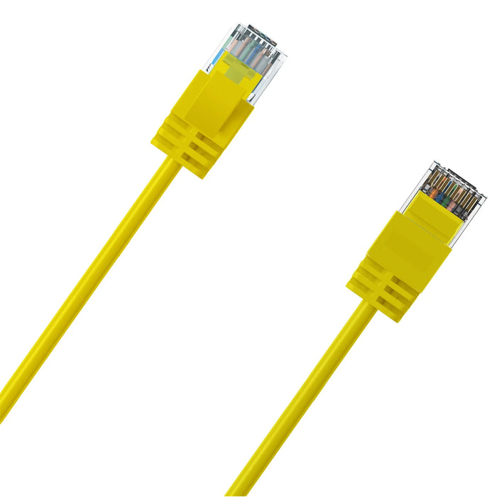 Cruxtec 0.5m Ultra Slim Cat6A Ethernet Cable - Yellow Color