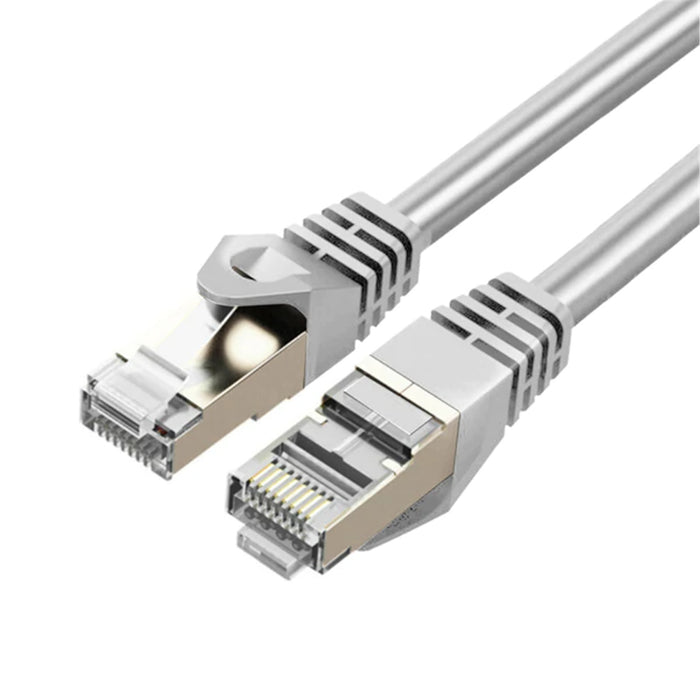 Cruxtec 10m Cat7 Ethernet Cable -  Ivory Color --  10Gb / SFTP Triple Shielding / Oxygen Free Copper Conductor / Gold-plated RJ45 Connectors with Nickel-plated Copper Shell /  Fluke Test Passed