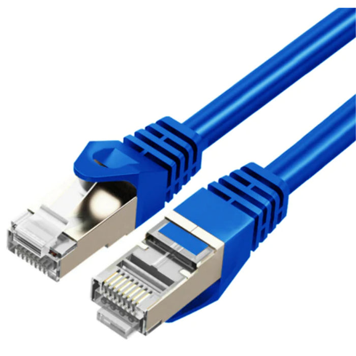 Cruxtec 50m Cat7 Ethernet Cable -  Blue Color --  10Gb / SFTP Triple Shielding / Oxygen Free Copper Conductor / Gold-plated RJ45 Connectors with Nickel-plated Copper Shell /  Fluke Test Passed