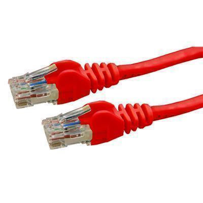 Dynamix PLR-C6A-1 1m Cat6 Red UTP Patch Lead (T568A Specification) 250MHz 24AWG Slimline Snagless Moulding with Unshielded Gold Plate Connector.
