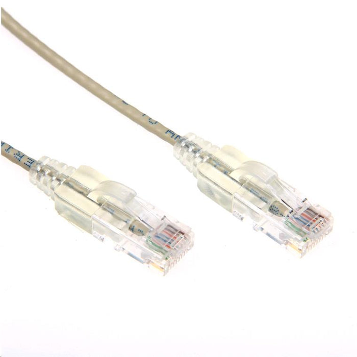 Dynamix PLS-C6-1 1m Cat6A 10G Beige Ultra-Slim Component Level UTP Patch Lead (30AWG) with RJ45 Unshielded Gold Plated Connectors. Supports PoE IEEE 802.3af (15.4W).