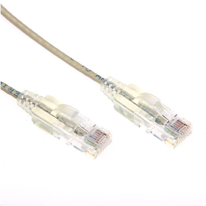 Dynamix PLS-C6-3 3m Cat6A 10G Beige Ultra-Slim Component Level UTP Patch Lead (30AWG) with RJ45 Unshielded Gold Plated Connectors. Supports PoE IEEE 802.3af (15.4W).