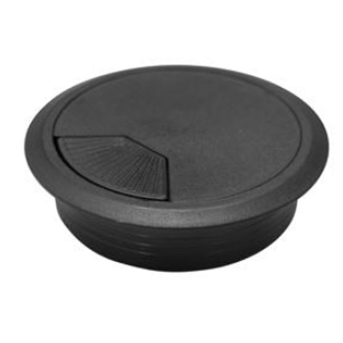 Dynamix CG80BK 1PK 80mm Round Desk Grommet. Easily & Neatly Store your Power Communication Audio Video Computer & Data Cables. Perfect for Installation in Desks Workstations etc. Black Colour.