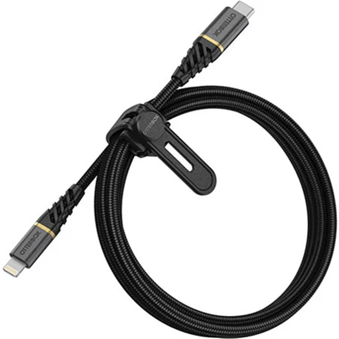 OtterBox 1M Premium USB-C to Lightning Fast Charge Cable - Glamour Black Ultra-rugged & Super tough Braided nylon Premium construction with an anodized aluminum finishSupports USB Power Delivery fast charging technology