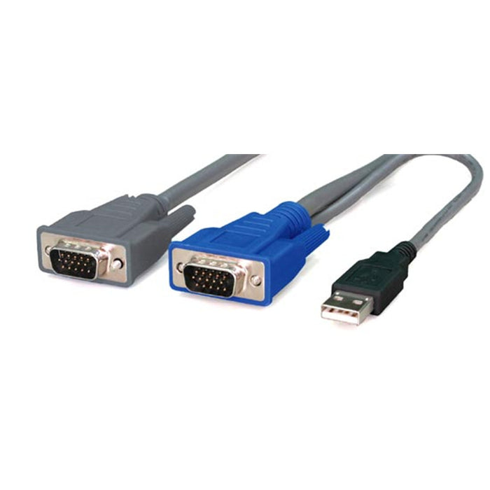 Rextron KNVU-1 1.8M 2-to-1 USB KVM Switch Cable All in 1 x HD DB15 Male to 1 x USB Type A & 1 x HD DB15 Male