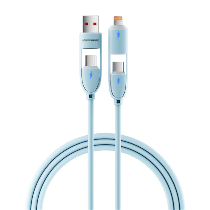RockRose Hercules 1m Max 60W 4-in-1 Fast Charging Cable -  USB-A to USB-C / USB-A to Lightning / USB-C to USB-C / USB-C to Lightning