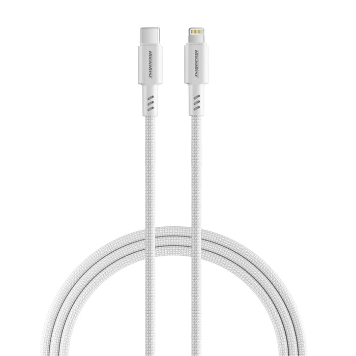 RockRose Ascis CL 1m USB-C to Lightning Cable - 27W -TPE Connector with Braided Cord  -  Light Grey