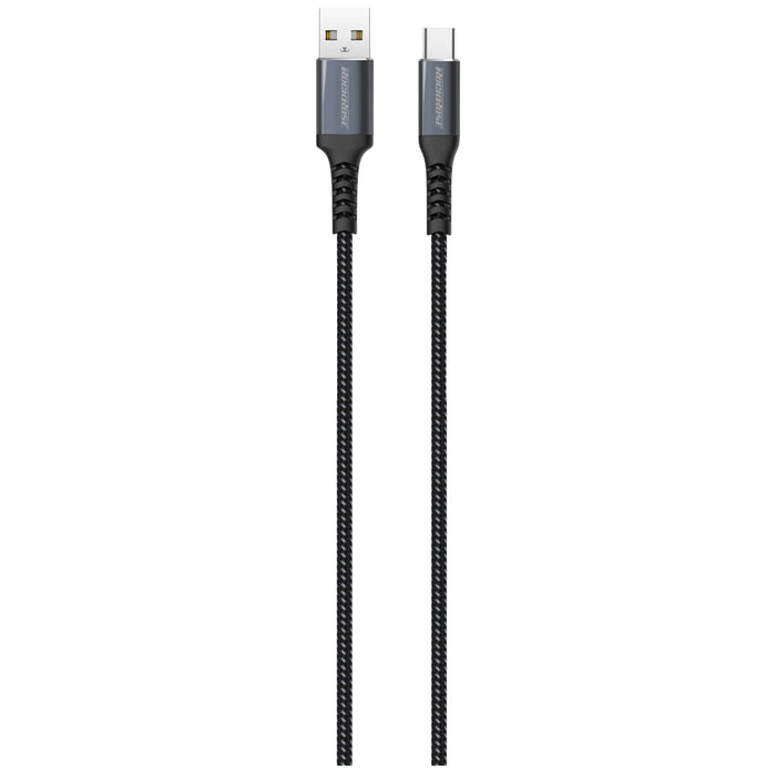 RockRose Powerline 1m USB  to USB-C Cable - with Kevlar Fiber Braided Cord -  70KG Tension Resitance   10000+ Plug & Pull Metal Casing   5000 Bending test