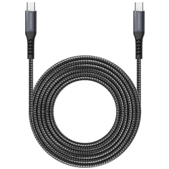 RockRose Powerline 2m USB-C  to USB-C Cable - 3A 60W Max Fast Charging - Kevlar Fiber Braided Cord  70KG Tension Resitance   10000+ Plug & Pull Metal Casing   5000 Bending test