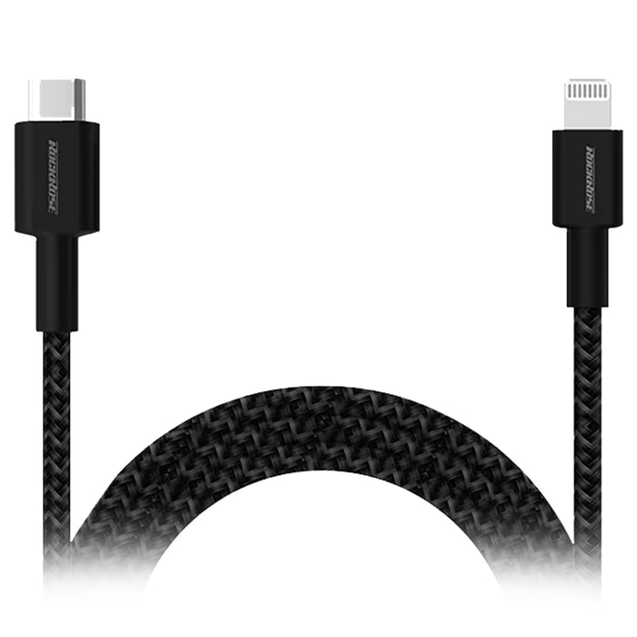 RockRose Liberty 1m USB-C to Lightning Cable - 20W PD Fast Charging  Apple MFI Certified - Nylon Braided Cord   30000+ Bending Test ;