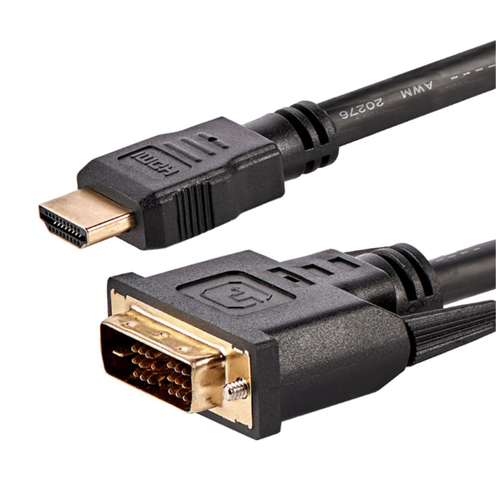 StarTech.com HDMIDVIMM6 1.8 m HDMI to DVI D Adapter Cable - Bi-Directional - HDMI to DVI or DVI to HDMI Adapter for Your Computer Monitor (HDMIDVIMM6)