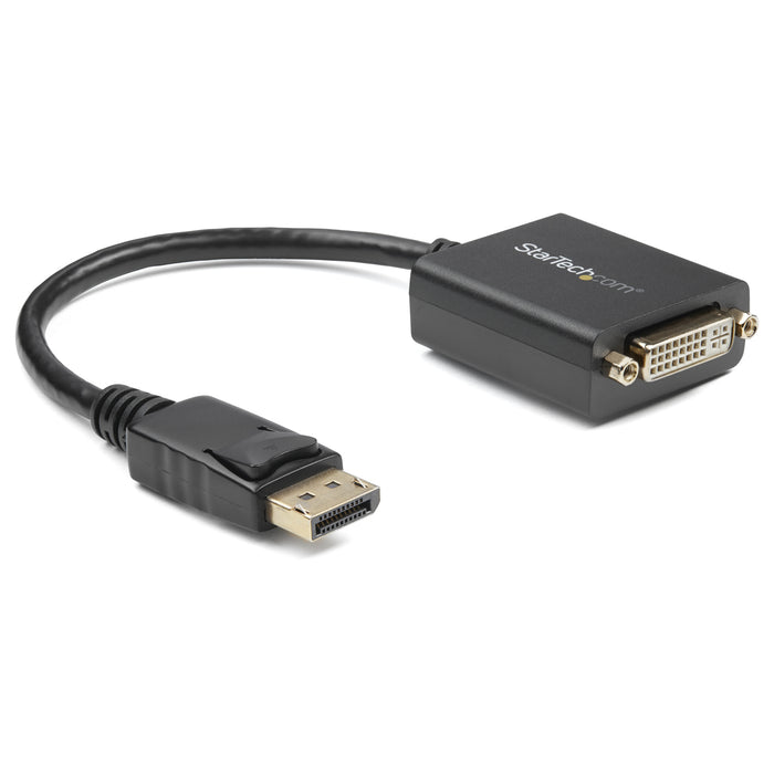 StarTech.com DP2DVI2 DisplayPort to DVI Adapter - DisplayPort to DVI-D Adapter Video Converter 1080p - DP 1.2 to DVI Monitor/Display Cable Adapter Dongle - DP to DVI Adapter - Latching DP Connector