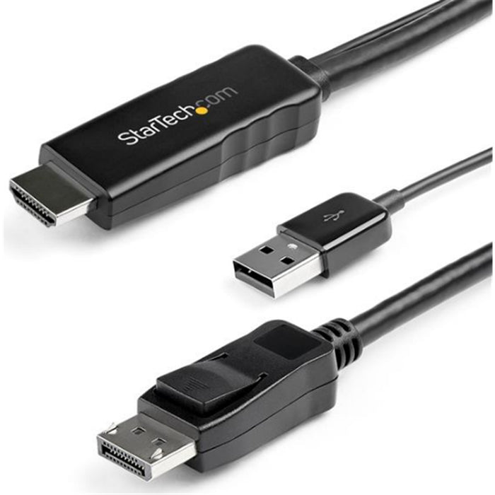 StarTech.com HD2DPMM2M 2m (6ft) HDMI to DisplayPort Cable 4K 30Hz - Active HDMI 1.4 to DP 1.2 Adapter Converter Cable with Audio - USB Powered - Mac & Windows - HDMI Laptop to DP Monitor - Male/Male