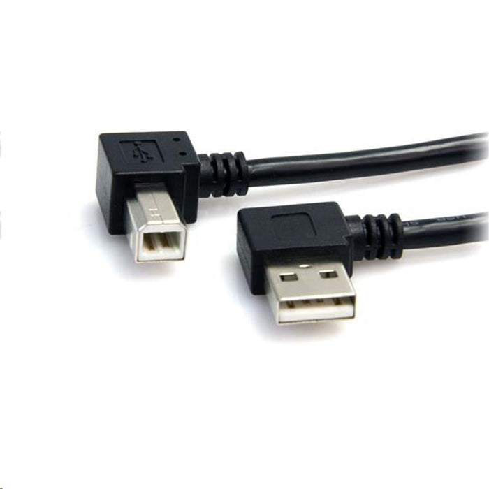 StarTech.com USB2HAB2RA3 USB A to B Right Angle USB2.0 Cable - 3ft 0.9 m Black Type-A (4 pin) Male to USB-B (4 pin) Male