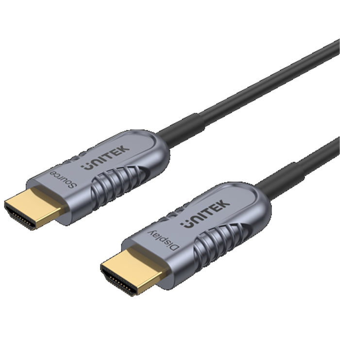 Unitek C11029DGY 15M Ultrapro HDMI2.1 Active  Optical Cable. Color: Space Grey + Black.