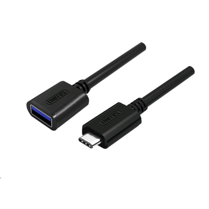 Unitek Y-C476BK 0.2m USB3.0 Type-C Male to USB-A Female OD: 4.0mm Colour: Black Nickel Plated Box Packaging