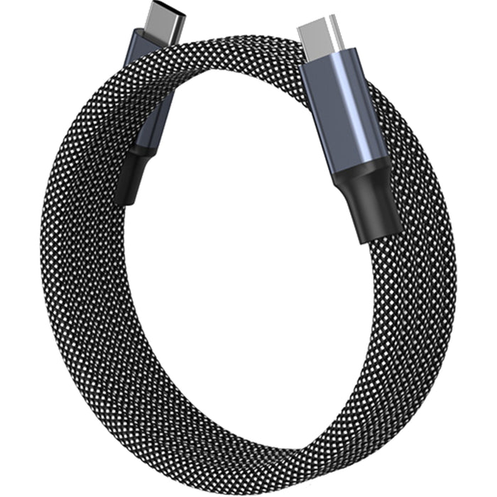 Valore CA-003 240W 1M Magnetic Self Organzing  1m USB-C to USB- C Cable - ( Black )