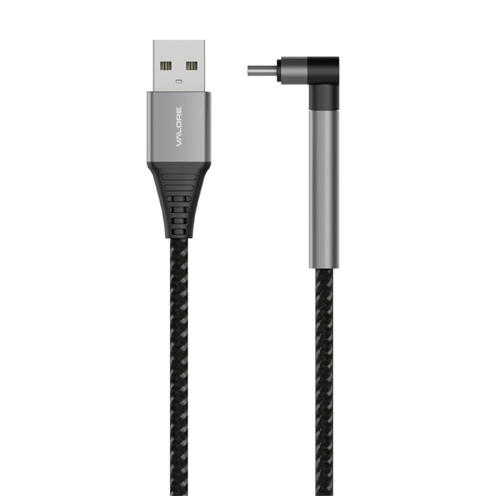 Valore CA-006 1M USB-A to USB-C  90-degree elbow  Gaming Cable - ( Black )