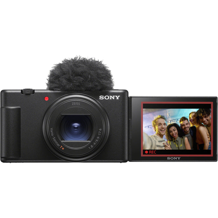 Sony ZV-1 II Digital Camera - Black 20.1MP 1" Exmor RS BSI CMOS Sensor Wide-Angle 18-50mm-Equiv. f/1.8-4 Lens  3" Side Flip-Out Touchscreen LCD - Built-in Wi-Fi