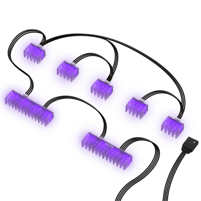 NZXT HUE 2 CABLE COMB RGB Cable Comb with 1X 24 Pin 5X 8 Pin HUE 2 Cable Comb Accessory requires HUE 2 Lighting Controller sold separately