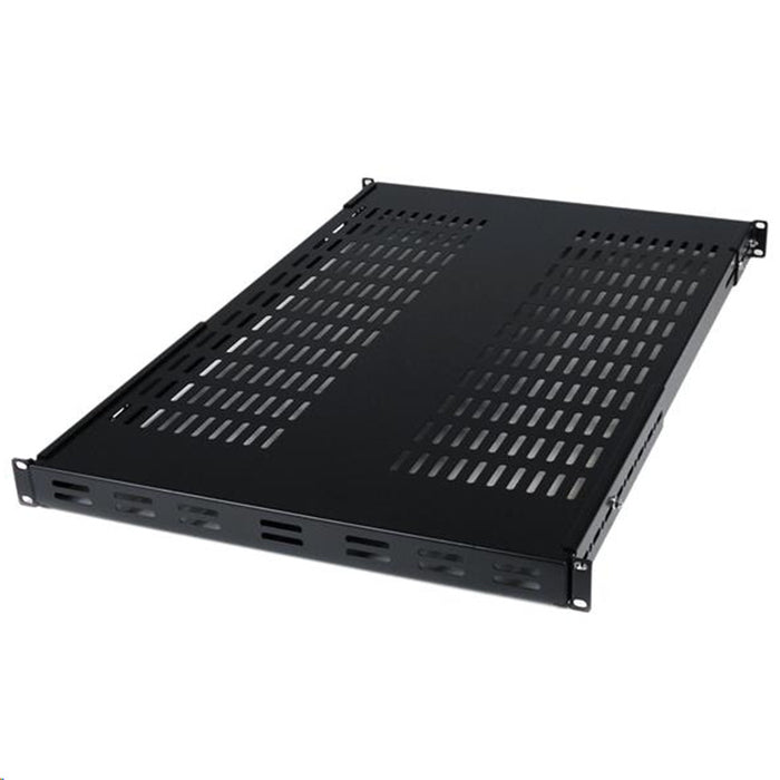 StarTech.com ADJSHELF 1U Adjustable Vented Server Rack Mount Shelf - 80kg - 49 to 97cm Adjustable Mounting Depth Universal Tray for 19" AV/ Network Equipment Rack - 70cm Deep