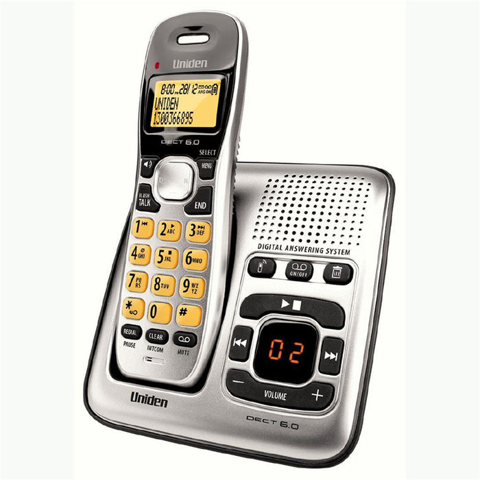 Uniden DECT1735 Cordless Phone + Digital Answering Machine Phonebook Memories with 30 Caller ID Memories - Wireless Network - Friendly Digital Duplex Speaker On Handset - 10 Hour Talk Time - 7 Day Standby Time - Multi Handset Expandable up to 6