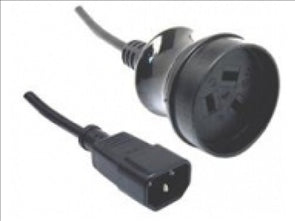 50cm Power Lead IEC 10A C14 Plug to 3 pin 10A Socket