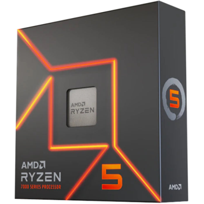 AMD Ryzen 5 7600X CPU 6  Core / 12 Thread - Max Boost 5.3GHz - 38MB Cache - AM5 Socket - 105W TDP - Integrated Radeon Graphics - Heatsink Not Included