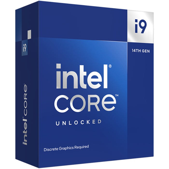 Intel Core i9 14900KF CPU 24 Cores / 32 Threads  - 36MB Cache - LGA 1700 Socket - 125W TDP - Intel 600/700 Series Motherboard Required - Heatsink Not Included - Discrete Graphics Required