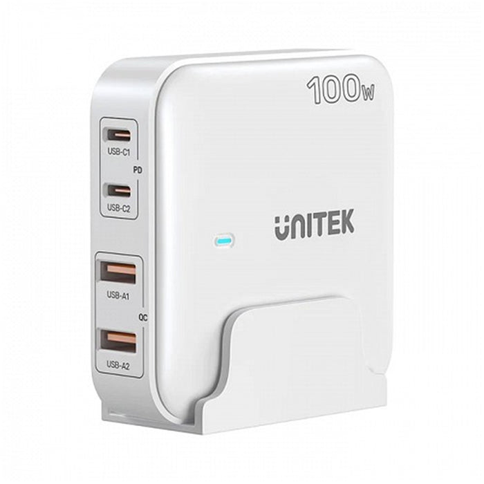 Unitek P1229AWH 100W Desktop GaN Charging Station with 2x USB-C PD Ports & 2x USB-A QC3.0 Ports - White