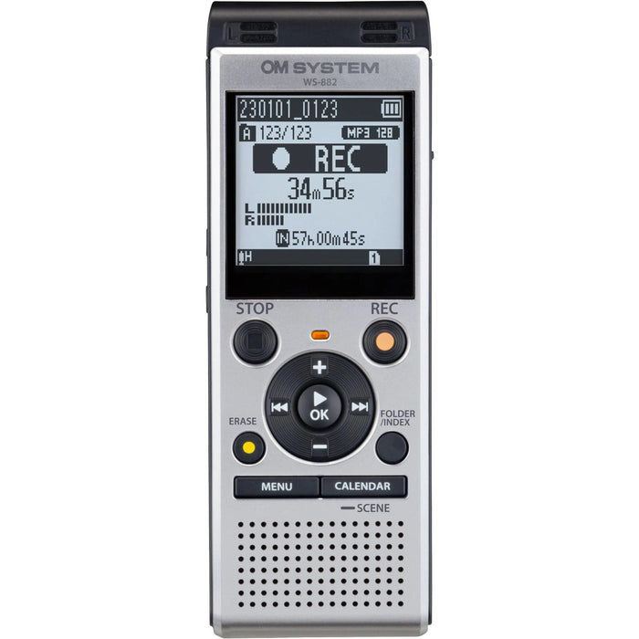 OM-SYSTEM V420330SE000 WS-882 Digital Voice Recorder Silver BY Olympus