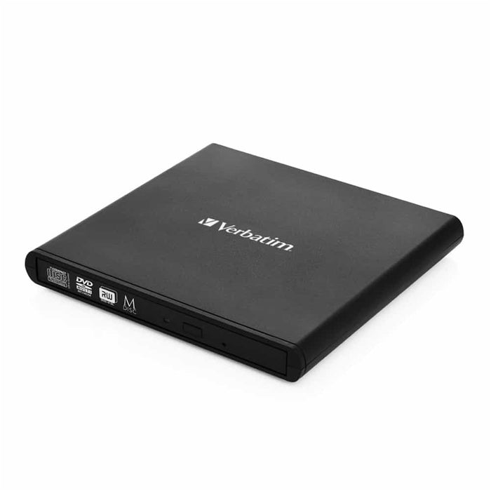 Verbatim 98938 External Slimline Mobile CD/DVD Writer USB 2.0 Black NO ADDITIONAL POWER REQUIRED