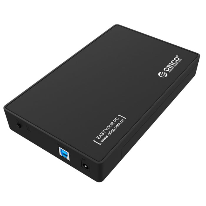 Orico USB 3.0 3.5" External Hard Drive 3.5 inch Enclosure with Data Cable and Power Adapter (3588US3) Black