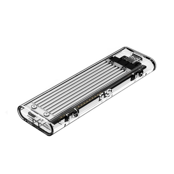 Orico Transparent M.2 NVME USB3.1 Gen.2 USB-C SSD Enclosure - Silver