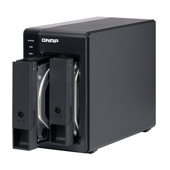 QNAP TR-002 2-Bay USB3.0 RAID Expansion Enclosure Expands capacity for QNAP NAS or use as DAS with PC RAID 0/1/10/JBOD/Software Ctrl