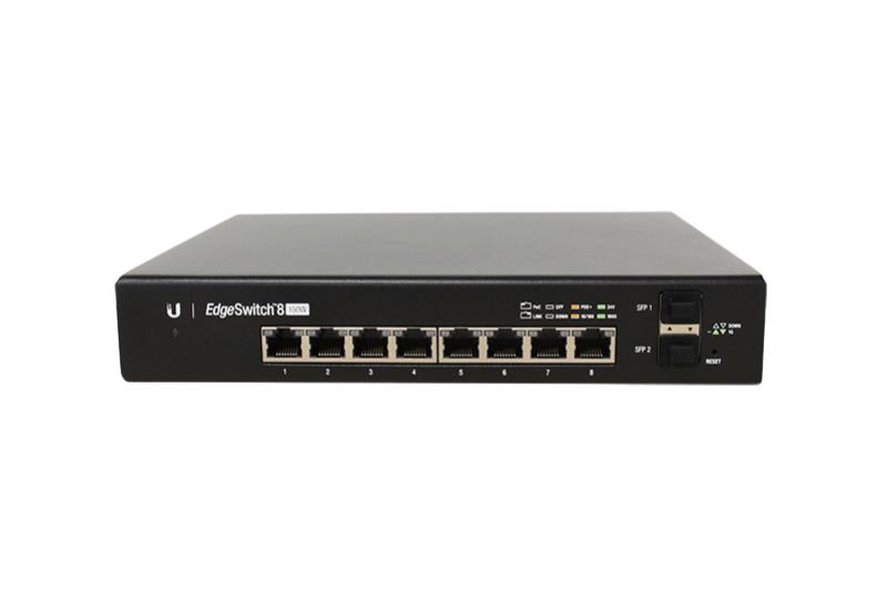 Ubiquiti EdgeSwitch Gigabit 8 Port 150W Managed Dual POE+ IEEE 802.3at/af and 24V Passive PoE Switch