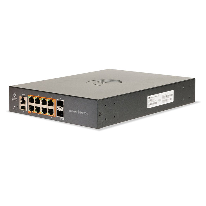 Cambium cnMatrix EX1010-P Intelligent PoE+ Ethernet Switch with 8x 1GE & 2x SFP ports