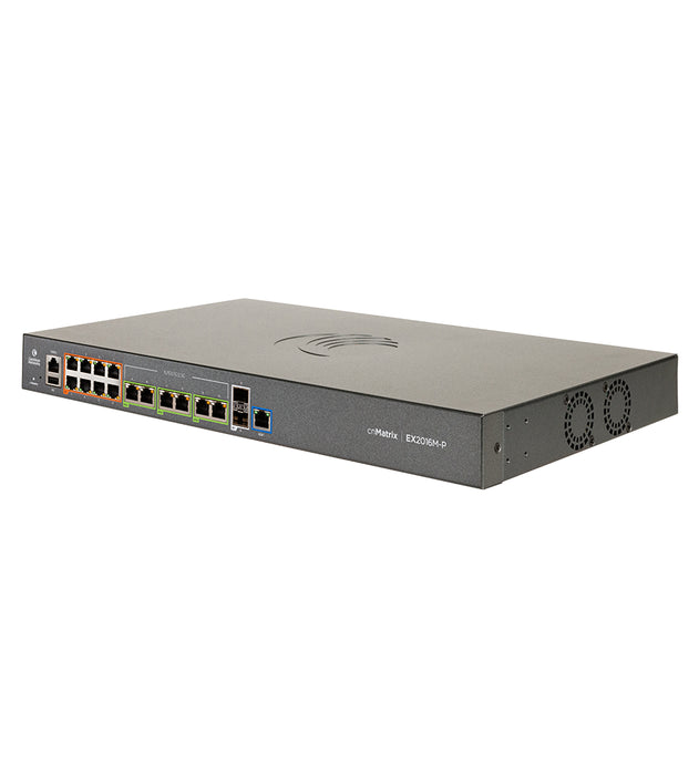 Cambium cnMatrix EX2016M-P, Intelligent Ethernet PoE Switch, with 8x1G, 6x2.5G Ethernet and 2xSFP+ Fiber Ports