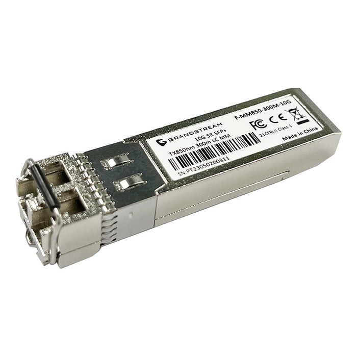 Grandstream SFP+ Fiber Module Multi-Mode, 850nm, 300-Meter, 10Gbps, LC (Sold Each)