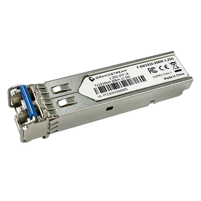 Grandstream SFP Fiber Module, Single-Mode, 1310nm, 20-Kilometer, 1.25Gbps, LC (Sold Each)