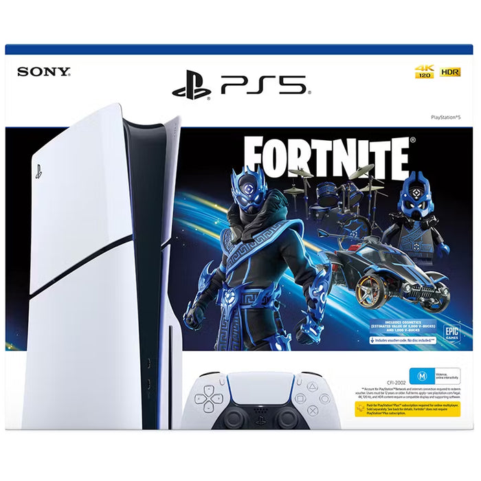 Sony PS5 PlayStation 5 Slim Disc Edition - Fortnite Cobalt Star Bundle