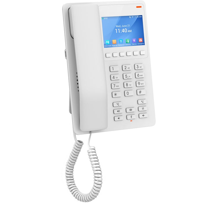 Grandstream GHP630W Desktop Hotel SIP IP Phone with 3.5' Colour LCD, PoE, Dual-band WiFi 6 - White