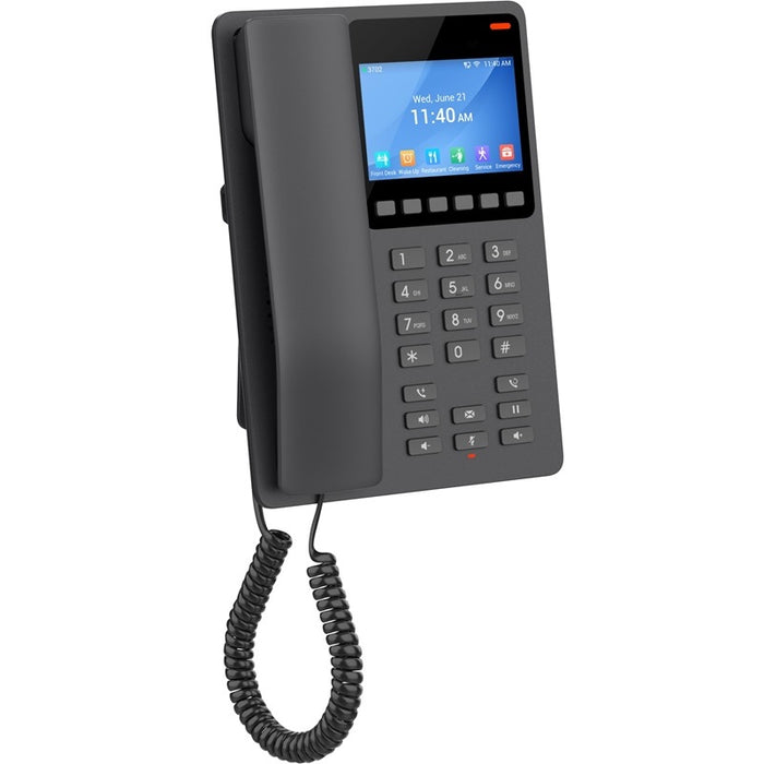 Grandstream GHP631W Desktop Hotel Phone with 3.5' Colour LCD, PoE, Dual-band WiFi 6 - Black