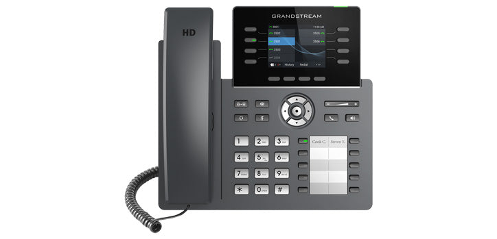 Grandstream GRP2634 8 lines, Gigabit, WiFi/BT, 10 Paper BLF Keys, Colour Screen IP Phone with Dual Band 802.11ac Wi-Fi